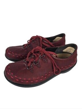Ziera Allsorts Rouge Red Leather Lace Up Shoes Size 38.5 (US 8)